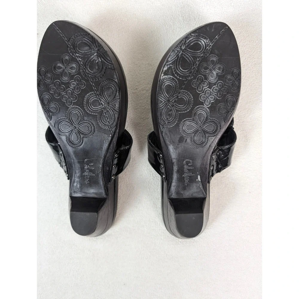 Cole Haan Black‎ Flower Detail Thong Sandals Slides, Elegant Summer Shoes